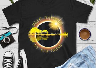 Hello Darkness My Old Friend Solar Eclipse April 8 2024 Png graphic t shirt