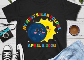 My First Solar Eclipse 2024 Png t shirt designs for sale