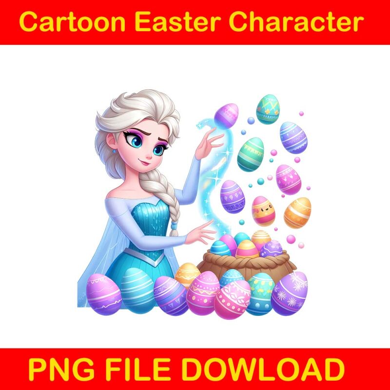 Cartoon easter character png bundle, spring easter png, happy easter day png, superhero easter png, princess easter egg t shirt vector file