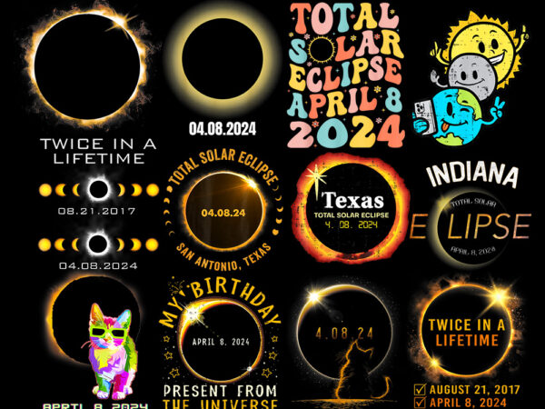 Cat sun total solar eclipse png, total solar eclipse 2024 shirt designs bundle