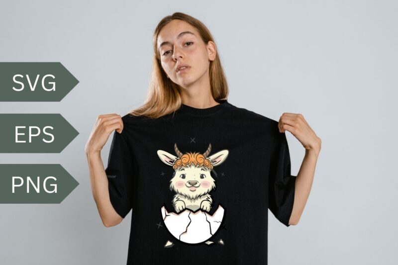 Bunny Highland cow in broken egg shirt design vecto, Happy Easter, Highland Cow, Heifer, Easter Day, Farmer, Cowgirl T-Shirt