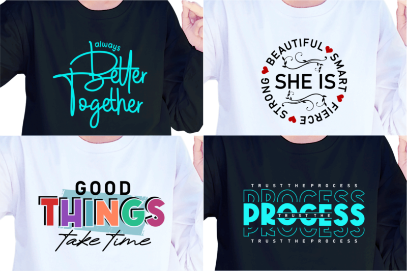 Positive Vibes SVG Bundle, Inspirational Quotes Sublimation PNG, Motivational Slogan Sayings Quote Print T shirt Design Graphic Vector