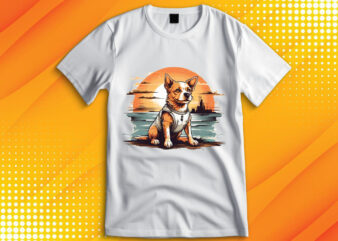 Cute Dog Vintage Retro t shirt vector file