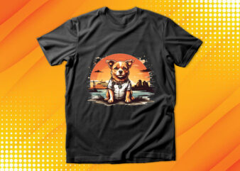 Cute Dog Vintage Retro t shirt vector file