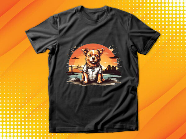 Cute dog vintage retro t shirt vector file