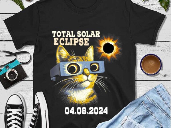 Cat total solar eclipse 04 08 2024 png t shirt vector file