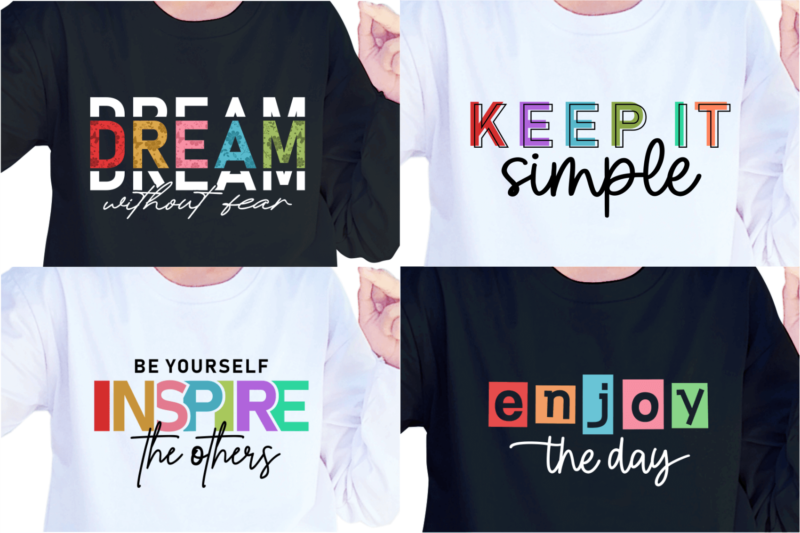 Positive Vibes SVG Bundle, Inspirational Quotes Sublimation PNG, Motivational Slogan Sayings Quote Print T shirt Design Graphic Vector