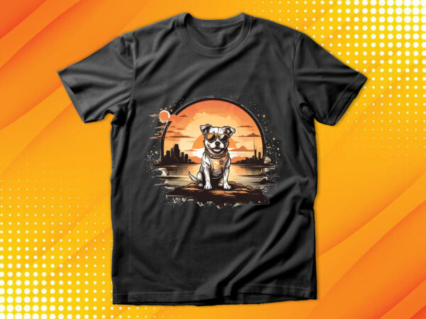 Cute dog vintage retro t shirt vector file