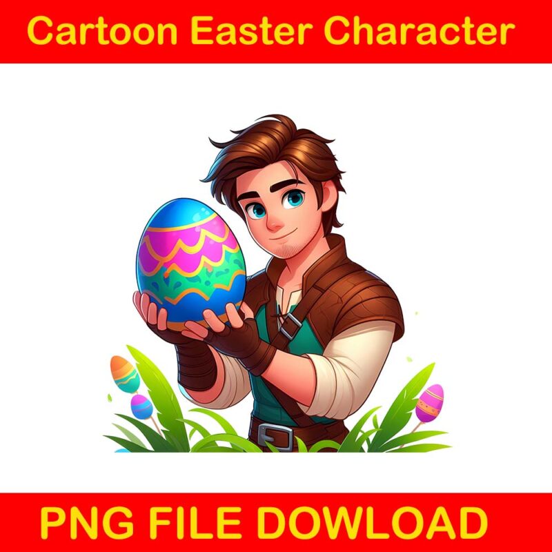 Cartoon easter character png bundle, spring easter png, happy easter day png, superhero easter png, princess easter egg t shirt vector file