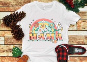Mother’s Day Png, Mama Rainbow Flower Png t shirt designs for sale