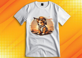 Cute Dog Vintage Retro t shirt vector file