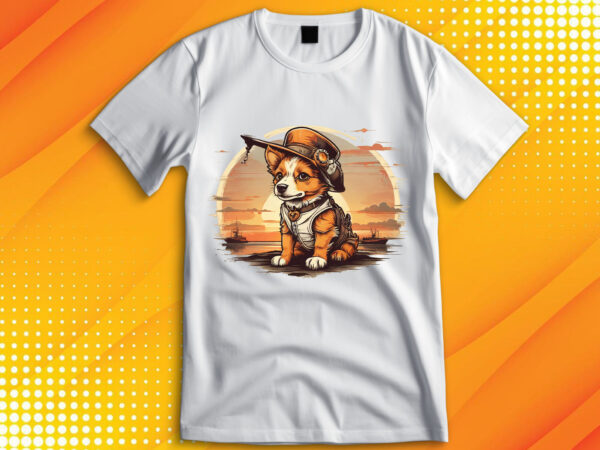 Cute dog vintage retro t shirt vector file