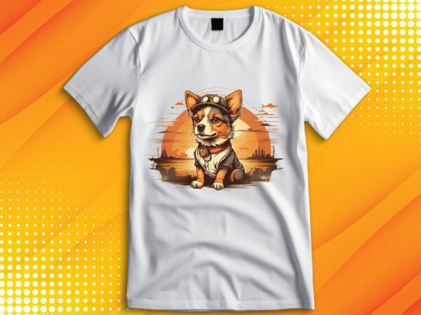 Cute dog vintage retro t shirt vector file