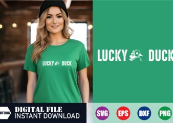 Lucky duck T-shirt design for St. Patrick’s day, irish svg, st. patrick’s day t shirt design, st patrick’s day t shirt ideas, lucky shirt