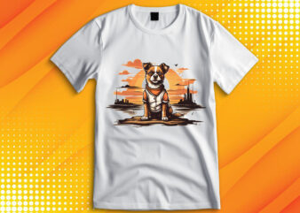 Cute Dog Vintage Retro t shirt vector file