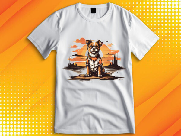 Cute dog vintage retro t shirt vector file