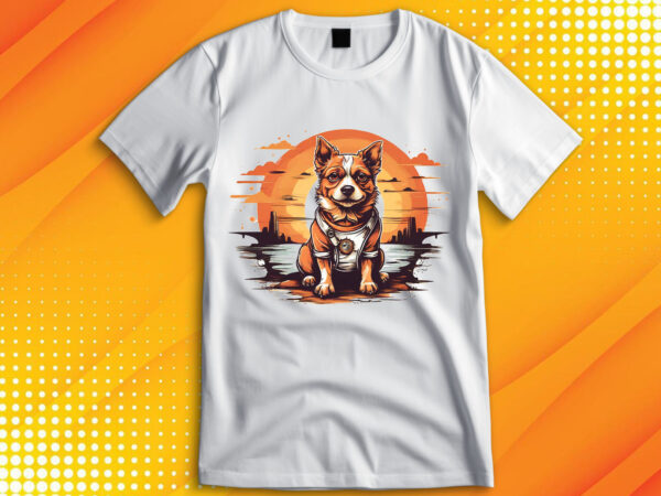 Cute dog vintage retro t shirt vector file