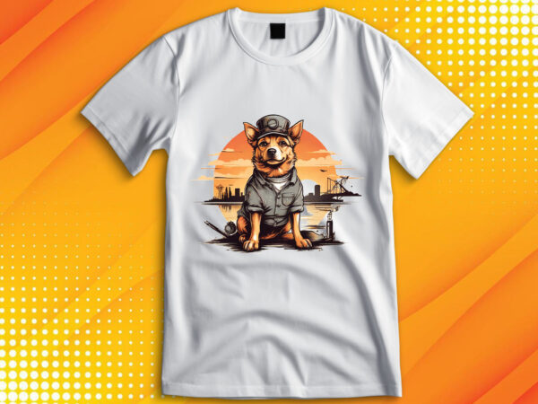 Cute dog vintage retro t shirt vector file