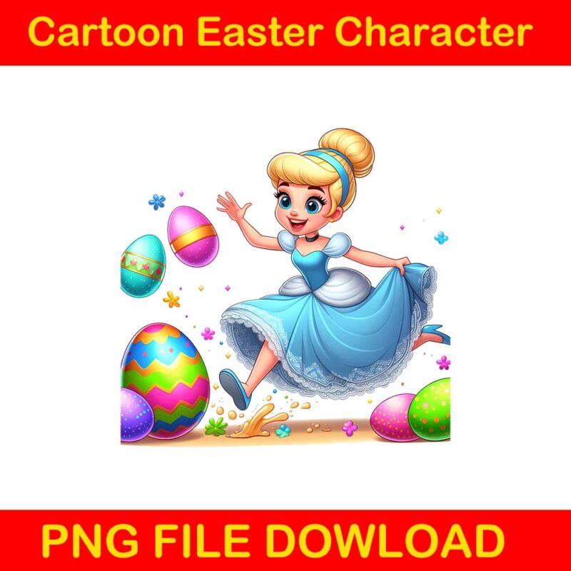 Cartoon easter character png bundle, spring easter png, happy easter day png, superhero easter png, princess easter egg t shirt vector file