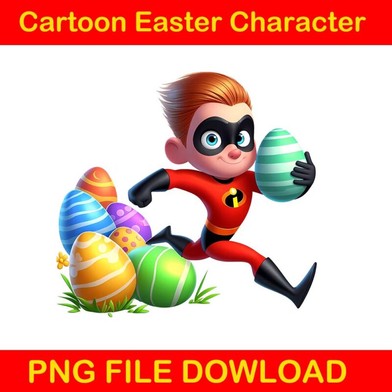 Cartoon easter character png bundle, spring easter png, happy easter day png, superhero easter png, princess easter egg t shirt vector file