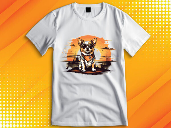 Cute dog vintage retro t shirt vector file