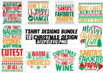 merry christmas hand lettering greeting bundle for t shirt, christmas decoration new year design, christmas felling greeting card clothing