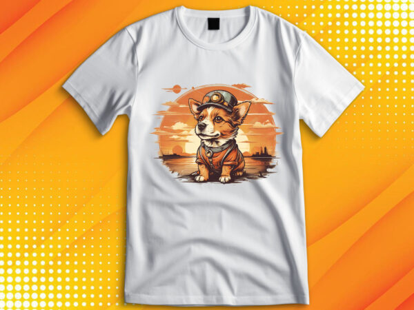 Cute dog vintage retro t shirt vector file