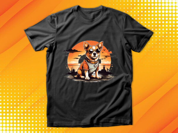 Cute dog vintage retro t shirt vector file