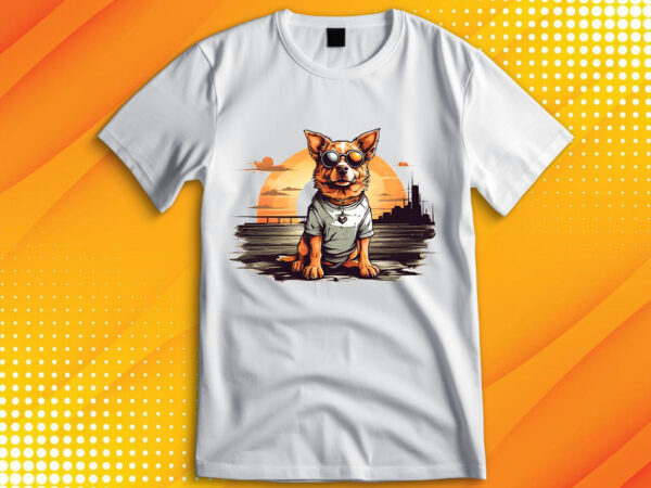 Cute dog vintage retro t shirt vector file