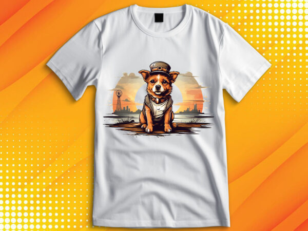 Cute dog vintage retro t shirt vector file