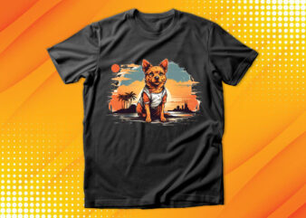 Cute Dog Vintage Retro t shirt vector file