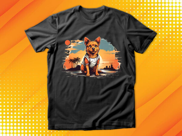 Cute dog vintage retro t shirt vector file