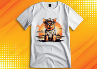Cute Dog Vintage Retro t shirt vector file