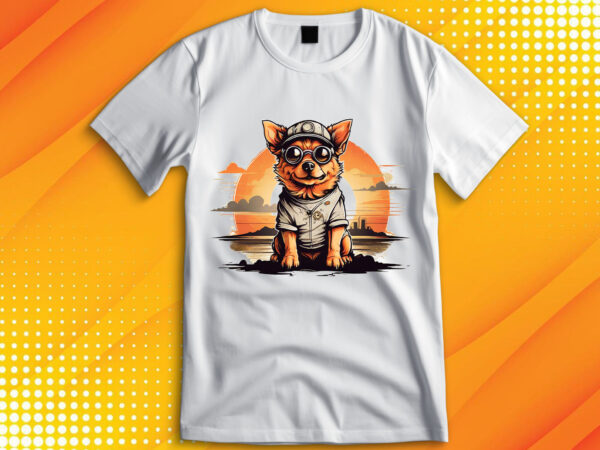 Cute dog vintage retro t shirt vector file