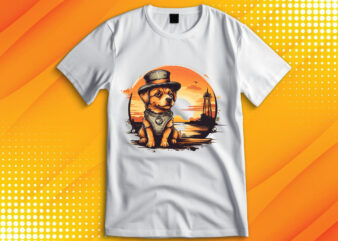 Cute dog vintage retro