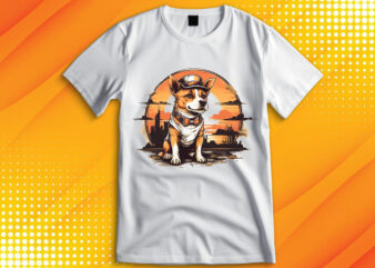 Cute Dog Vintage Retro t shirt vector file