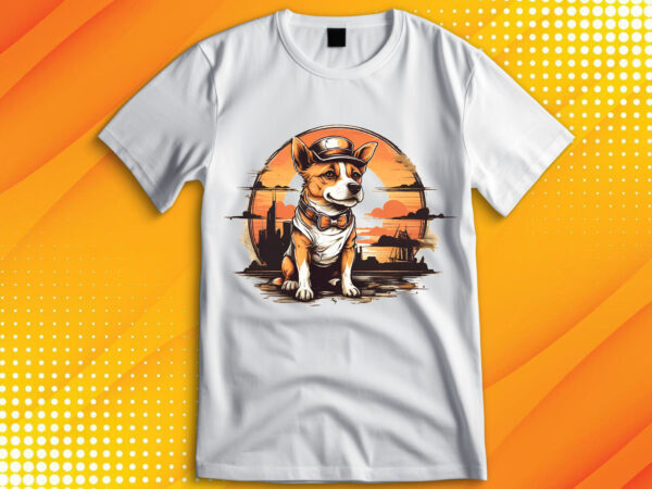 Cute dog vintage retro t shirt vector file