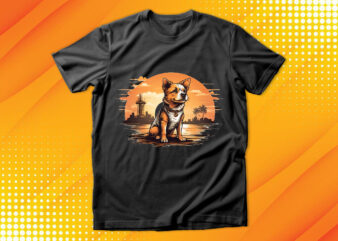 Cute Dog Vintage Retro t shirt vector file