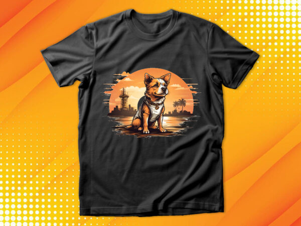 Cute dog vintage retro t shirt vector file