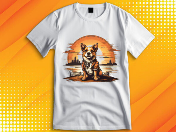 Cute dog vintage retro t shirt vector file