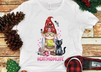 Cat Momlife Gnome Png, Cat Mom Png