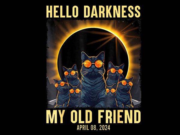 Hello darkness my old friend png, total solar eclipse png graphic t shirt