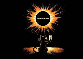 Cat Total Solar Eclipse April 8 2024 Png, Total Solar Eclipse Png