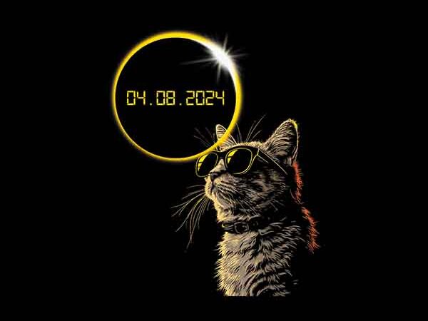 Cat total solar eclipse april 8 2024 png, total solar eclipse png t shirt vector file Cat total solar eclipse april 8 2024 png, total solar eclipse png t shirt vector file