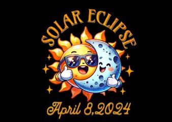 Solar Eclipse April 8 2024 Png, Total Solar Eclipse Png t shirt template vector