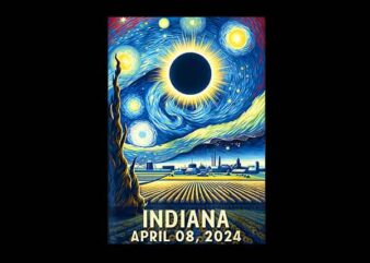 Indiana April 08 2024 Png, Total Solar Eclipse Png t shirt design for sale