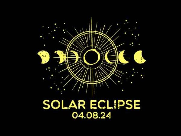 Indiana april 08 2024 png, total solar eclipse png t shirt design for sale