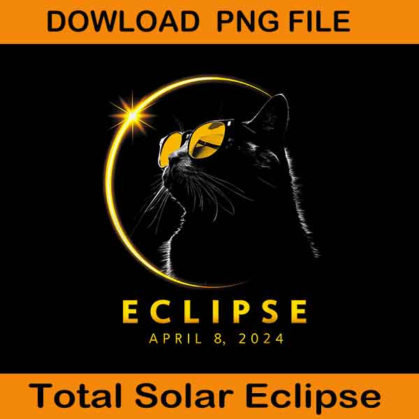 Total Solar Eclipse Png, Cat Total Solar Eclipse April 8 2024 Png