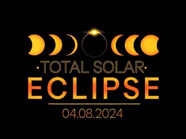 Total solar eclipse april 08 2024 png t shirt designs for sale