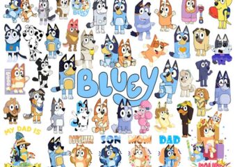 700 Bluey Bundle, Bluey Birthday Svg, Bluey And Bingo Svg